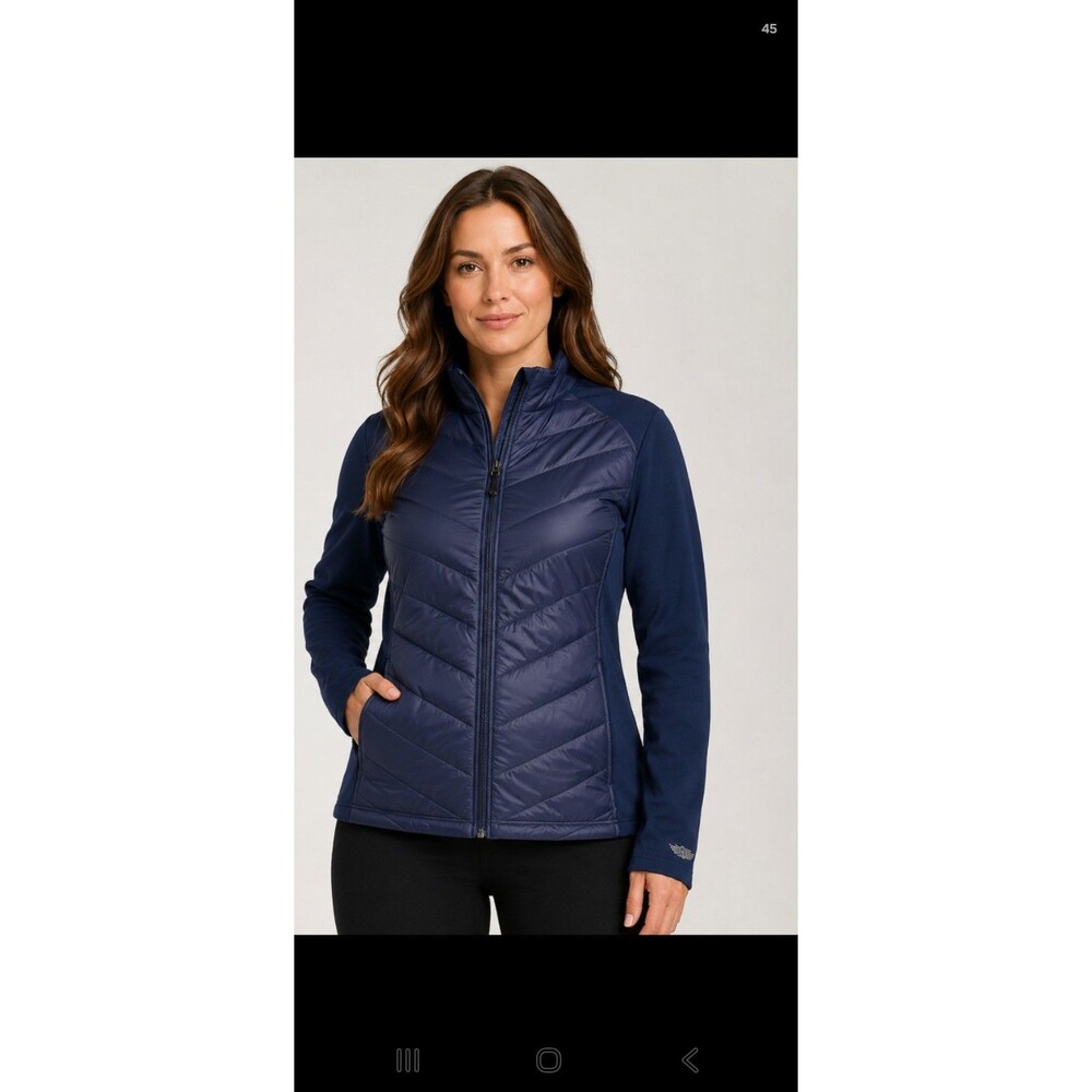 Straight Down Nova Hybrid Down Jacket Women's XL Navy Full Zip NWT